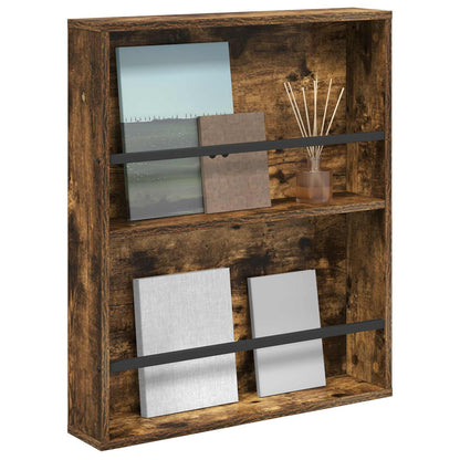 Tijdschrift Rek Bewerkt Hout 1 60 x 12 x 70 cm Gerookt eiken