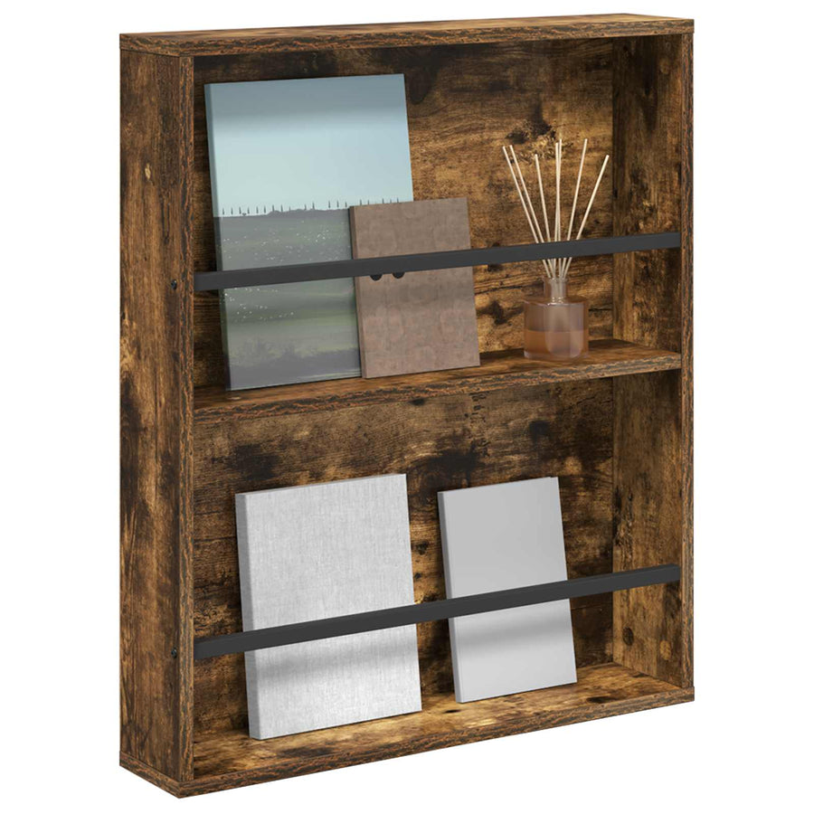 Tijdschrift Rek Bewerkt Hout 1 60 x 12 x 70 cm Gerookt eiken