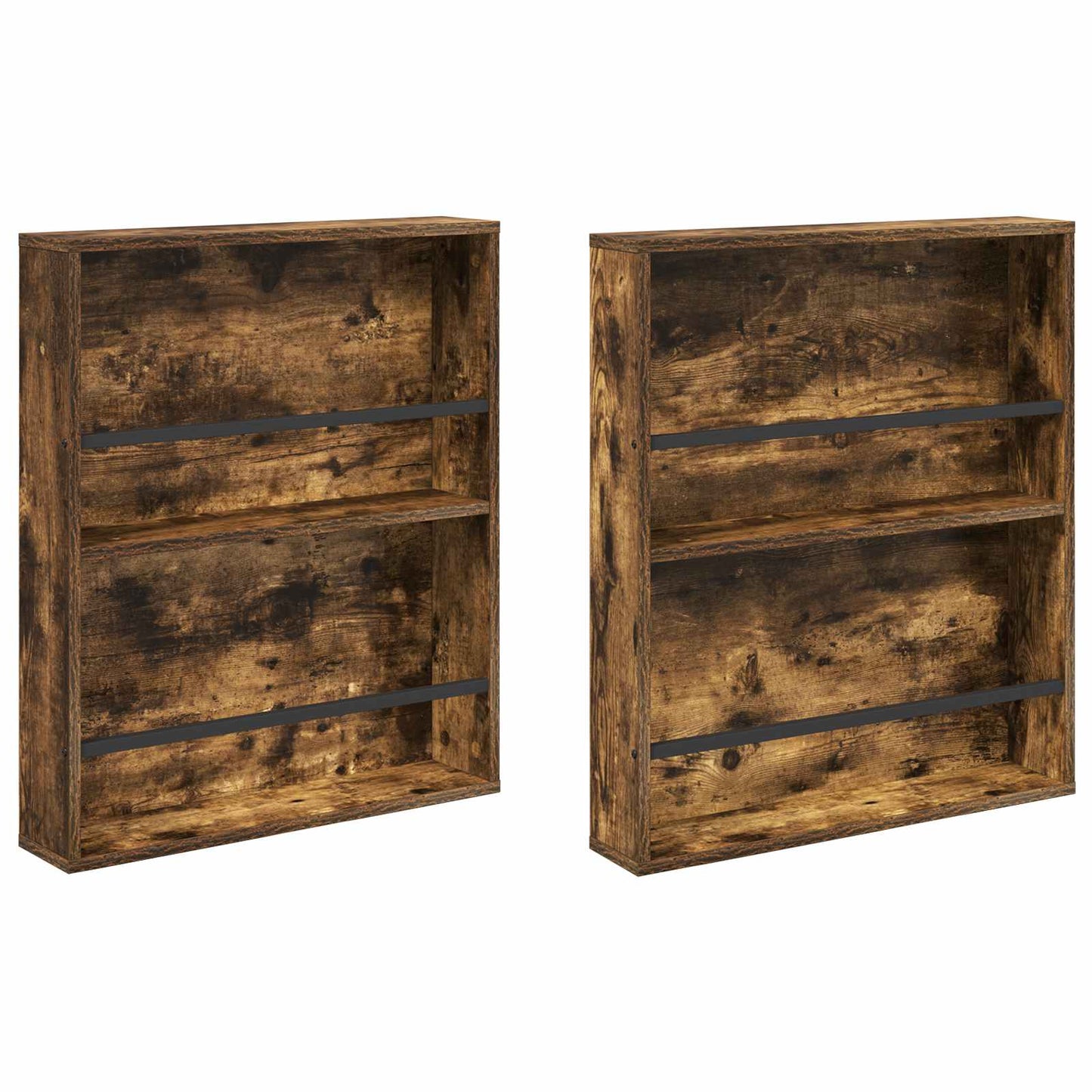 Tijdschrift Rek Met Plank 2 Pcs 60 x 12 x 70 cm Gerookt eiken