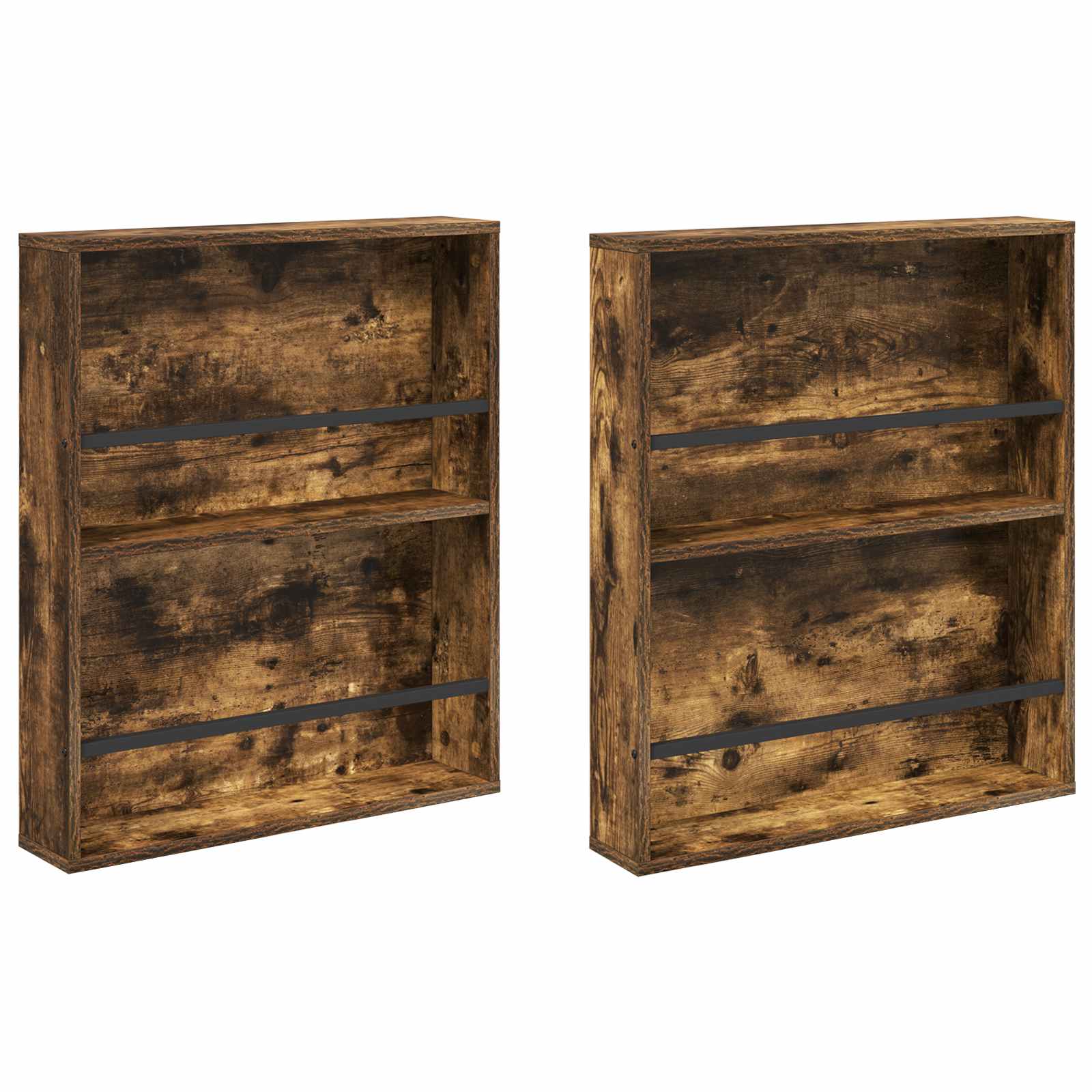 Tijdschrift Rek Met Plank 2 Pcs 60 x 12 x 70 cm Gerookt eiken