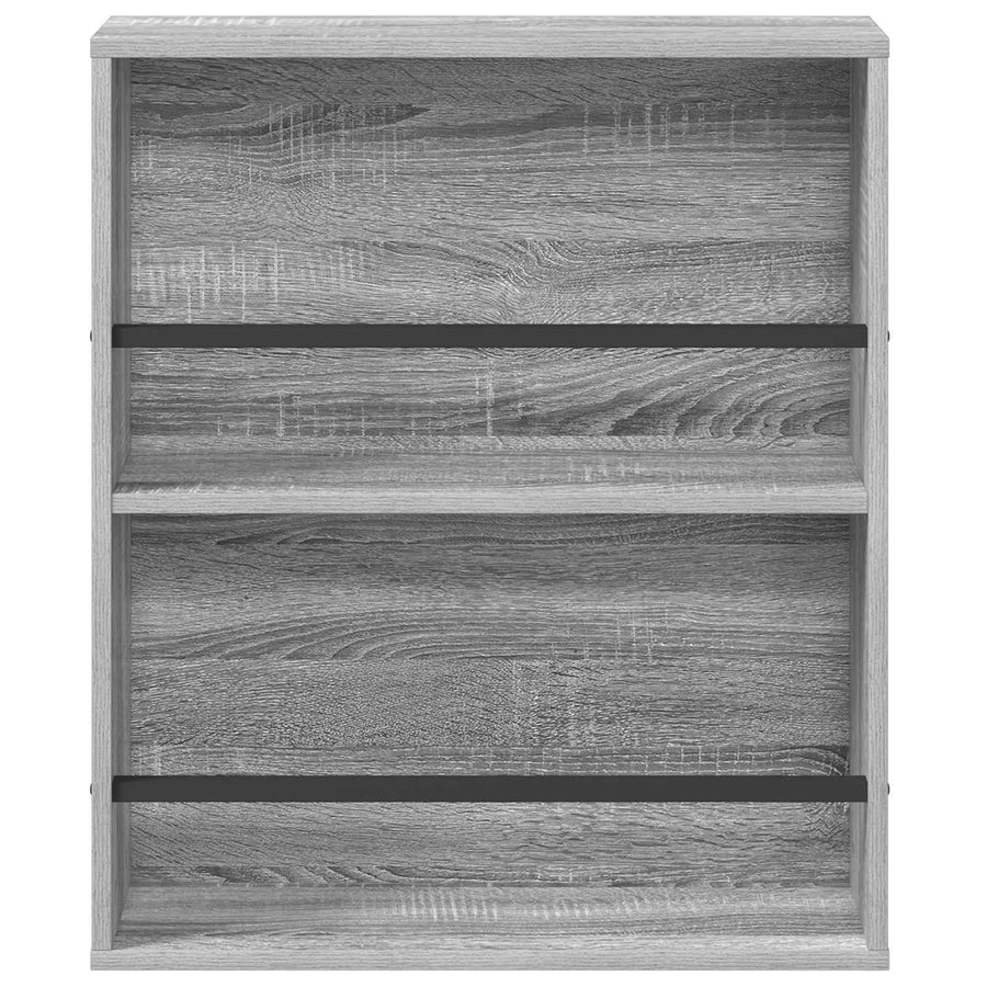 Tijdschrift Rek 2 Pcs Bewerkt Hout 60 x 12 x 70 cm Grijs sonoma