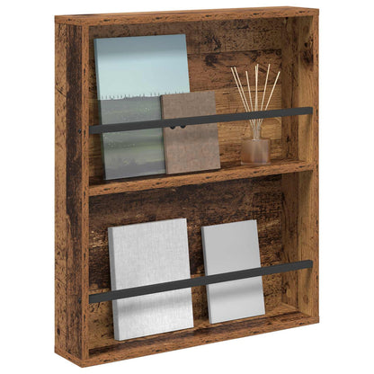 Tijdschrift Rek Met Plank Oudhout Bewerkt Hout 1 60 x 12 x 70 cm Oud hout