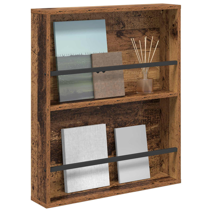 Tijdschrift Rek Met Plank Oudhout Bewerkt Hout 1 60 x 12 x 70 cm Oud hout