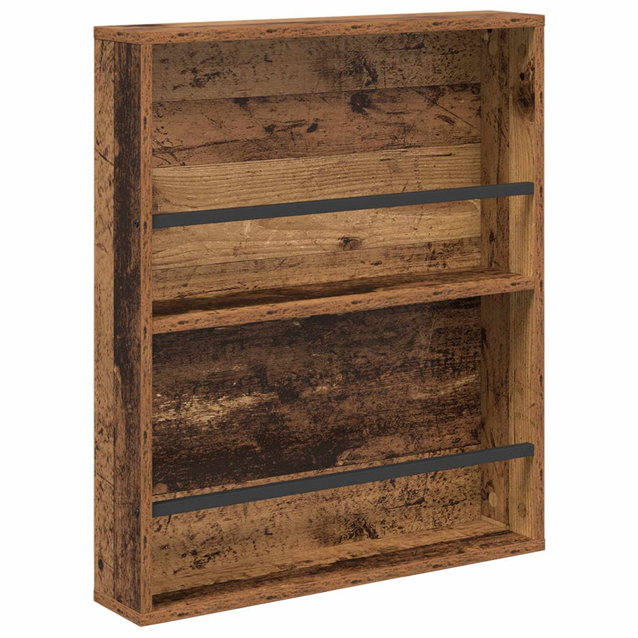 Tijdschrift Rek 2 Pcs Oudhout Bewerkt Hout 60 x 12 x 70 cm Oud hout