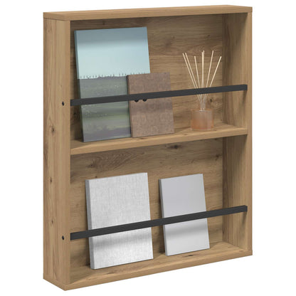 Tijdschrift Rek Artisan Eiken Bewerkt Hout 1 60 x 12 x 70 cm artisanaal eikenkleurig