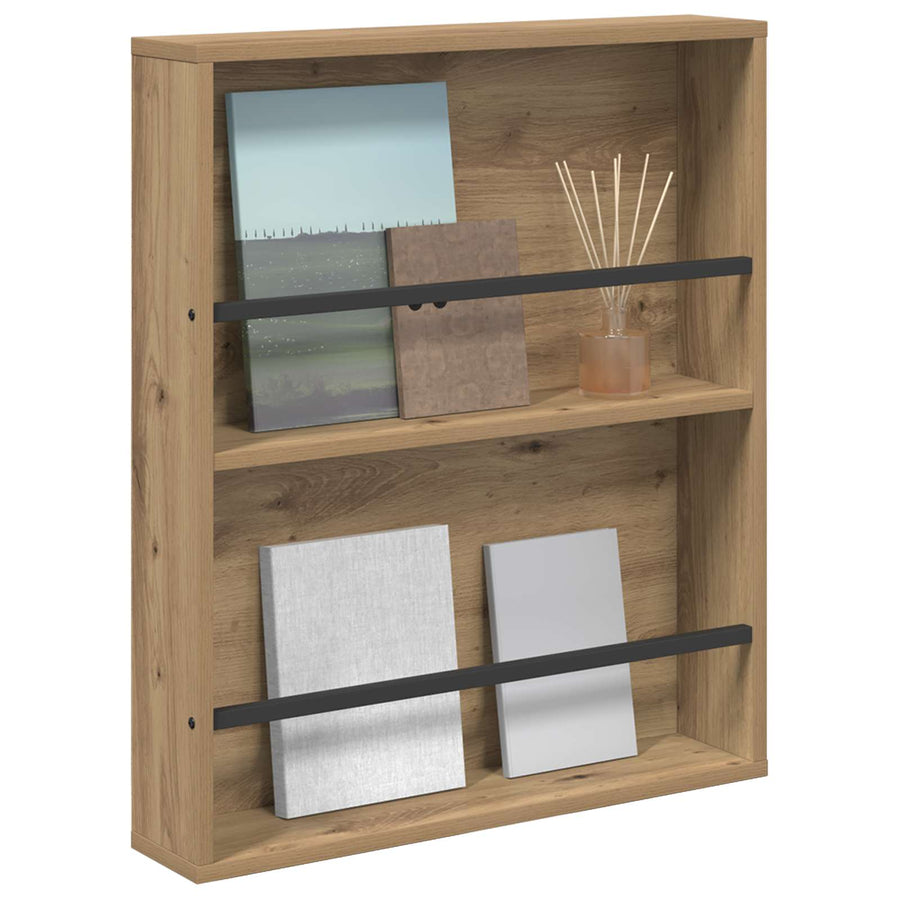 Tijdschrift Rek Artisan Eiken Bewerkt Hout 1 60 x 12 x 70 cm artisanaal eikenkleurig