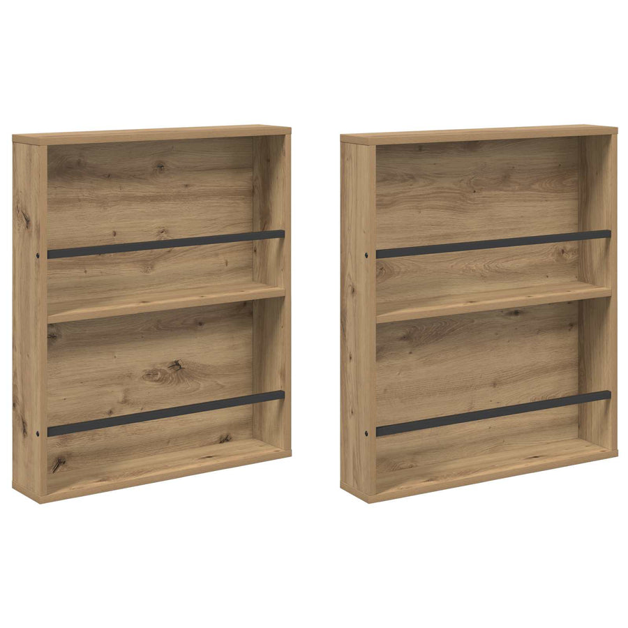 Tijdschrift Rek Met Plank 2 Pcs Artisan Eiken 60 x 12 x 70 cm artisanaal eikenkleurig