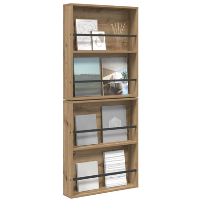 Tijdschrift Rek Met Plank 2 Pcs Artisan Eiken 60 x 12 x 70 cm artisanaal eikenkleurig