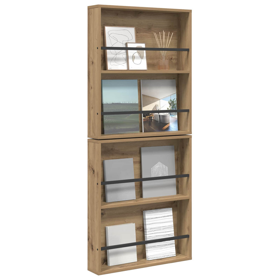 Tijdschrift Rek Met Plank 2 Pcs Artisan Eiken 60 x 12 x 70 cm artisanaal eikenkleurig