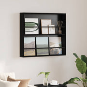 Tijdschriftrek 80x12x70 cm zwart eiken bewerkt hout