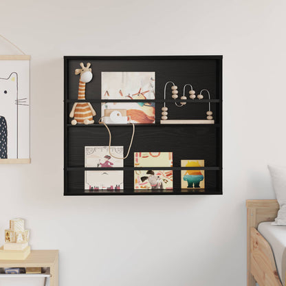 Tijdschrift Rek Bewerkt Hout 1 80 x 12 x 70 cm Zwart eiken