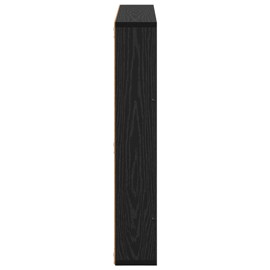Tijdschrift Rek 2 Pcs Bewerkt Hout 80 x 12 x 70 cm Zwart eiken