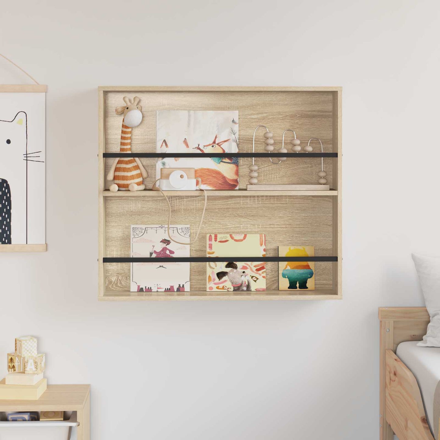 Tijdschrift Rek Bewerkt Hout 1 80 x 12 x 70 cm Sonoma eiken