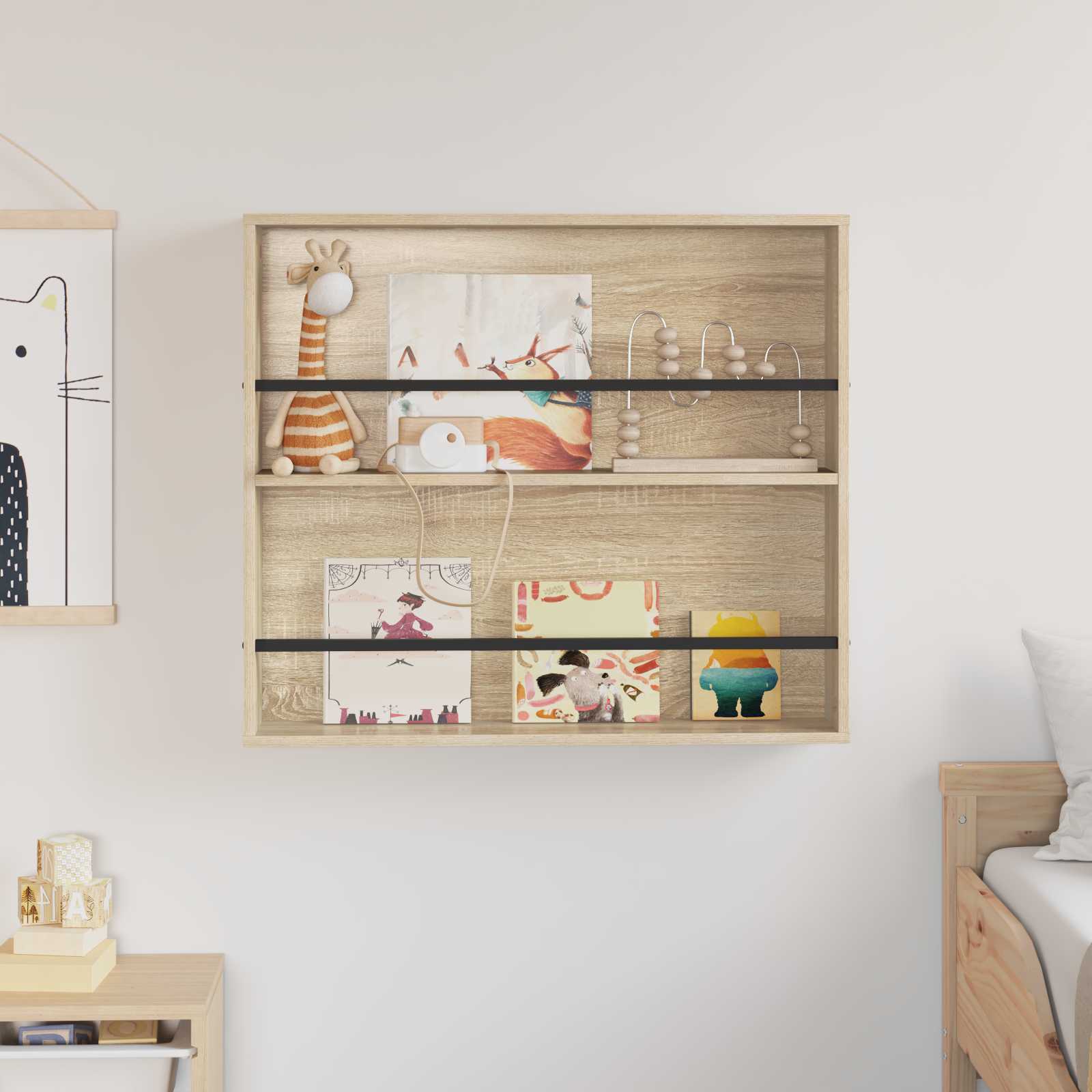 Tijdschrift Rek Bewerkt Hout 1 80 x 12 x 70 cm Sonoma eiken