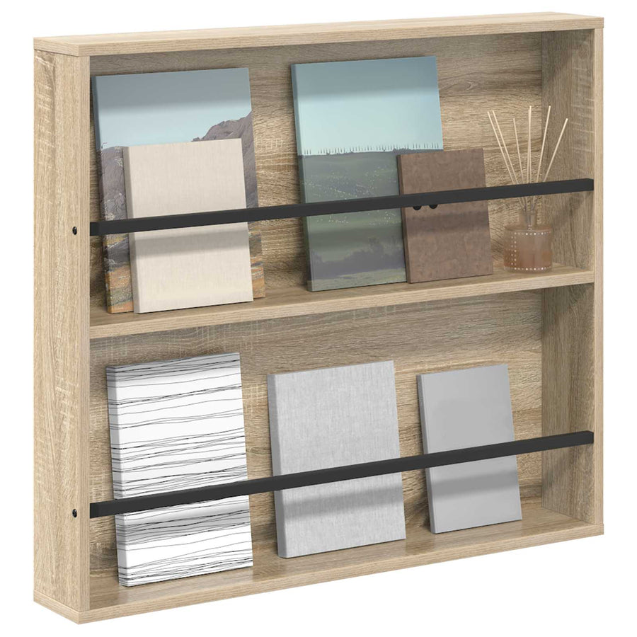 Tijdschrift Rek Bewerkt Hout 1 80 x 12 x 70 cm Sonoma eiken
