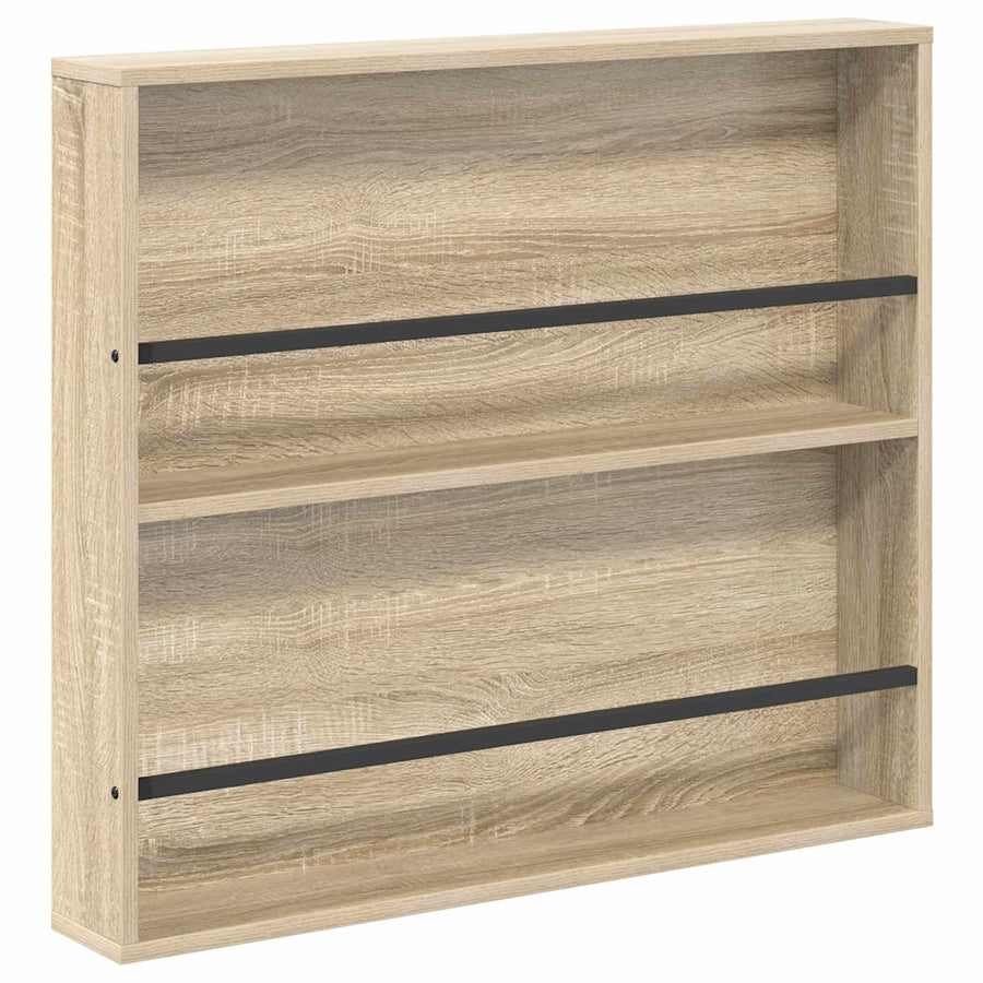 Tijdschrift Rek 2 Pcs Bewerkt Hout 80 x 12 x 70 cm Sonoma eiken