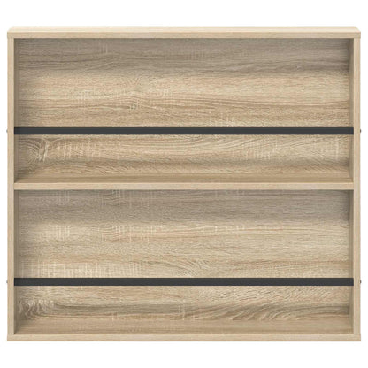 Tijdschrift Rek 2 Pcs Bewerkt Hout 80 x 12 x 70 cm Sonoma eiken