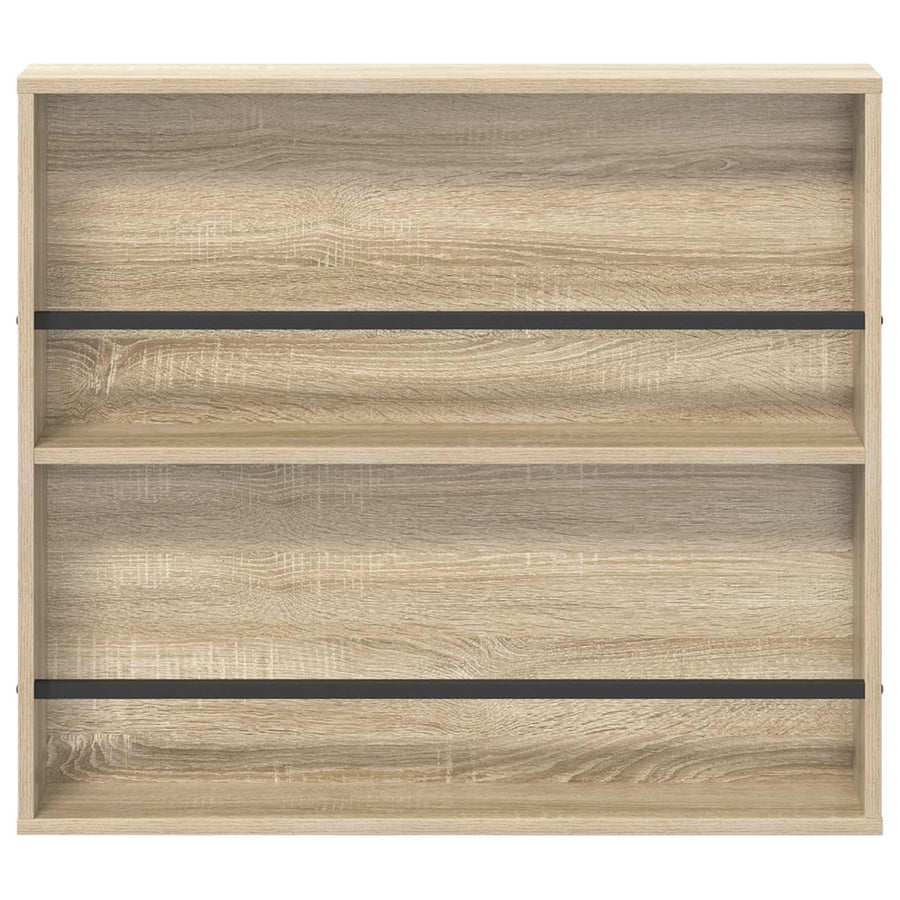 Tijdschrift Rek 2 Pcs Bewerkt Hout 80 x 12 x 70 cm Sonoma eiken