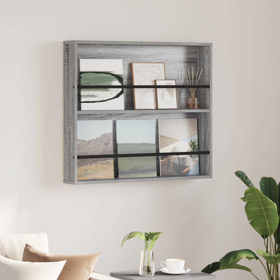 Tijdschrift Rek Bewerkt Hout 1 80 x 12 x 70 cm Grijs sonoma