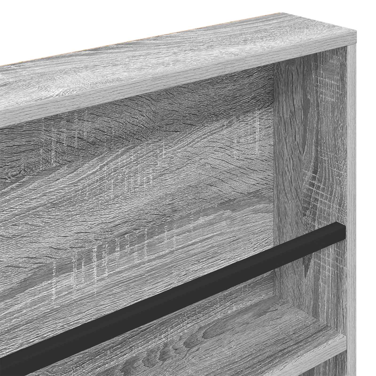 Tijdschrift Rek 2 Pcs Bewerkt Hout 80 x 12 x 70 cm Grijs sonoma