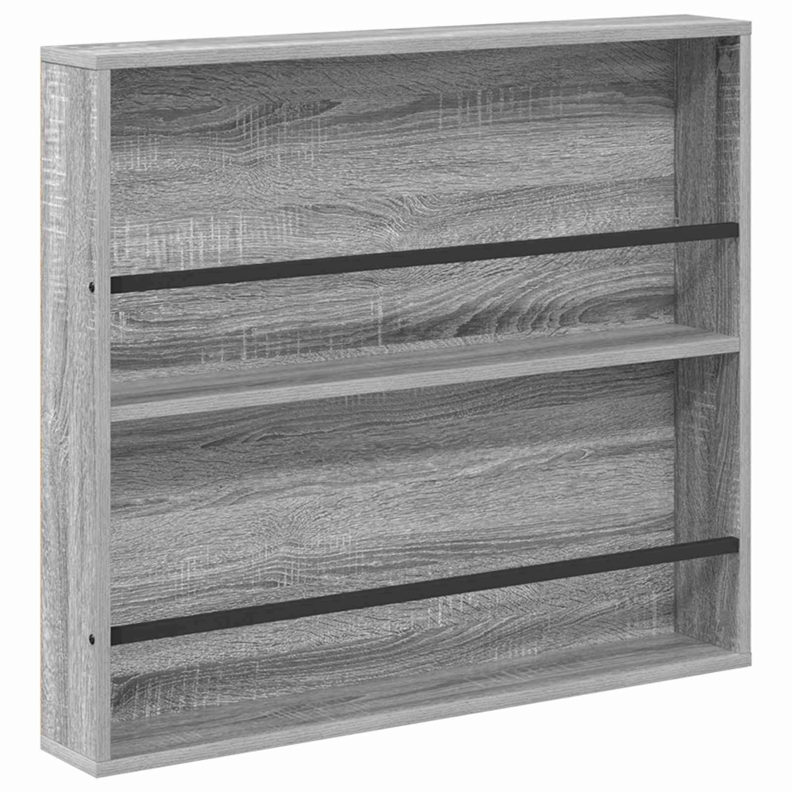 Tijdschrift Rek 2 Pcs Bewerkt Hout 80 x 12 x 70 cm Grijs sonoma