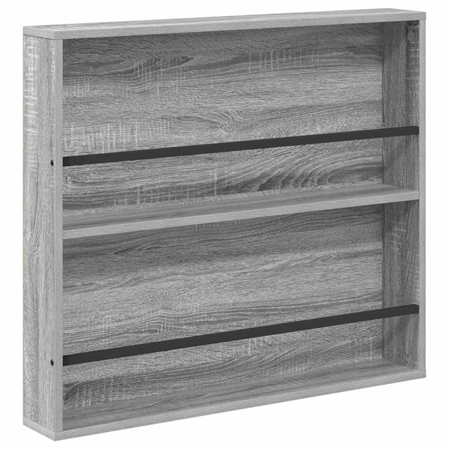 Tijdschrift Rek 2 Pcs Bewerkt Hout 80 x 12 x 70 cm Grijs sonoma