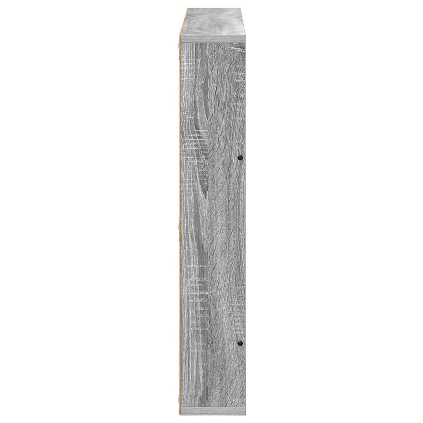 Tijdschrift Rek 2 Pcs Bewerkt Hout 80 x 12 x 70 cm Grijs sonoma