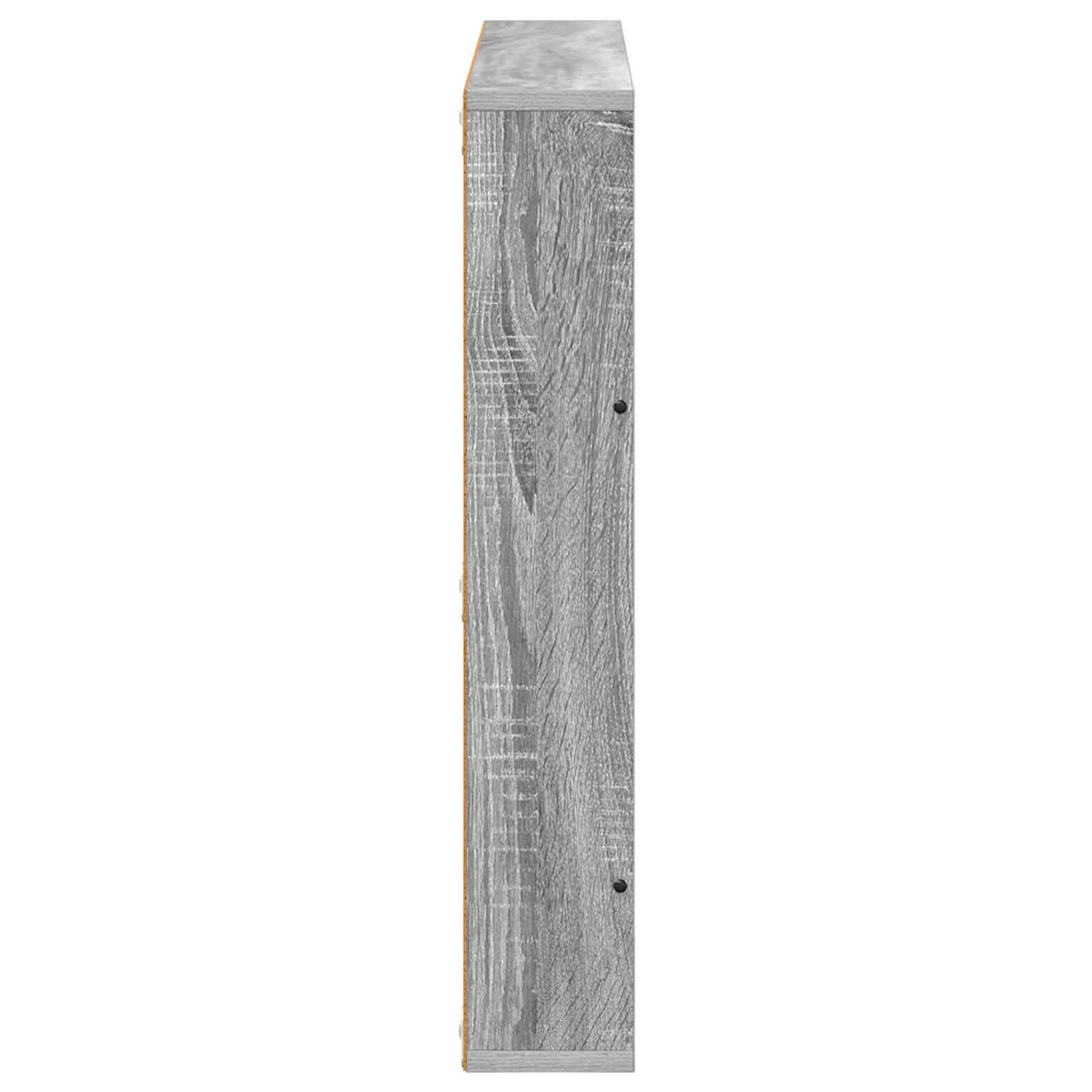 Tijdschrift Rek 2 Pcs Bewerkt Hout 80 x 12 x 70 cm Grijs sonoma
