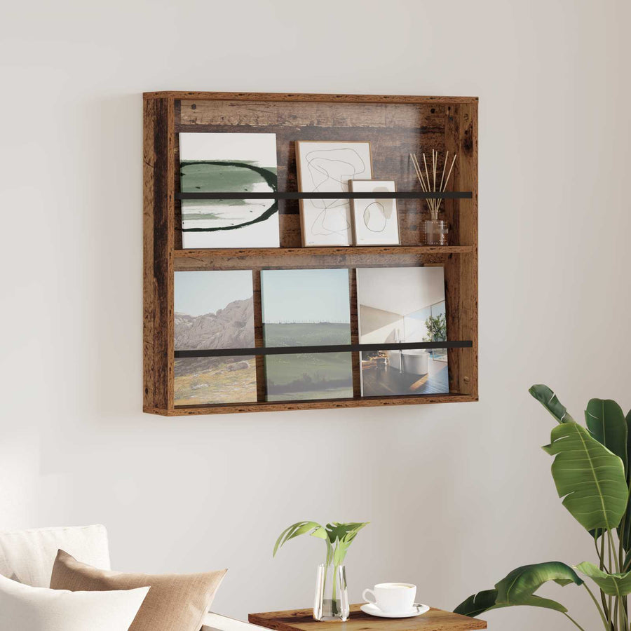 Tijdschrift Rek Met Plank Oudhout Bewerkt Hout 1 80 x 12 x 70 cm Oud hout