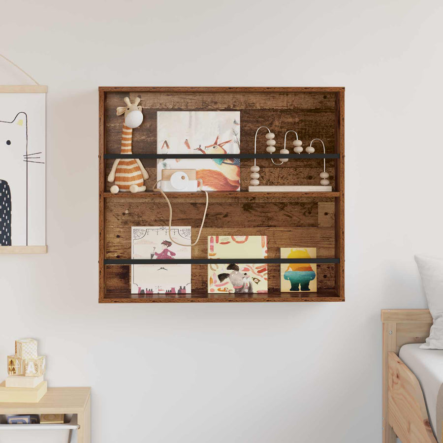 Tijdschrift Rek Met Plank Oudhout Bewerkt Hout 1 80 x 12 x 70 cm Oud hout