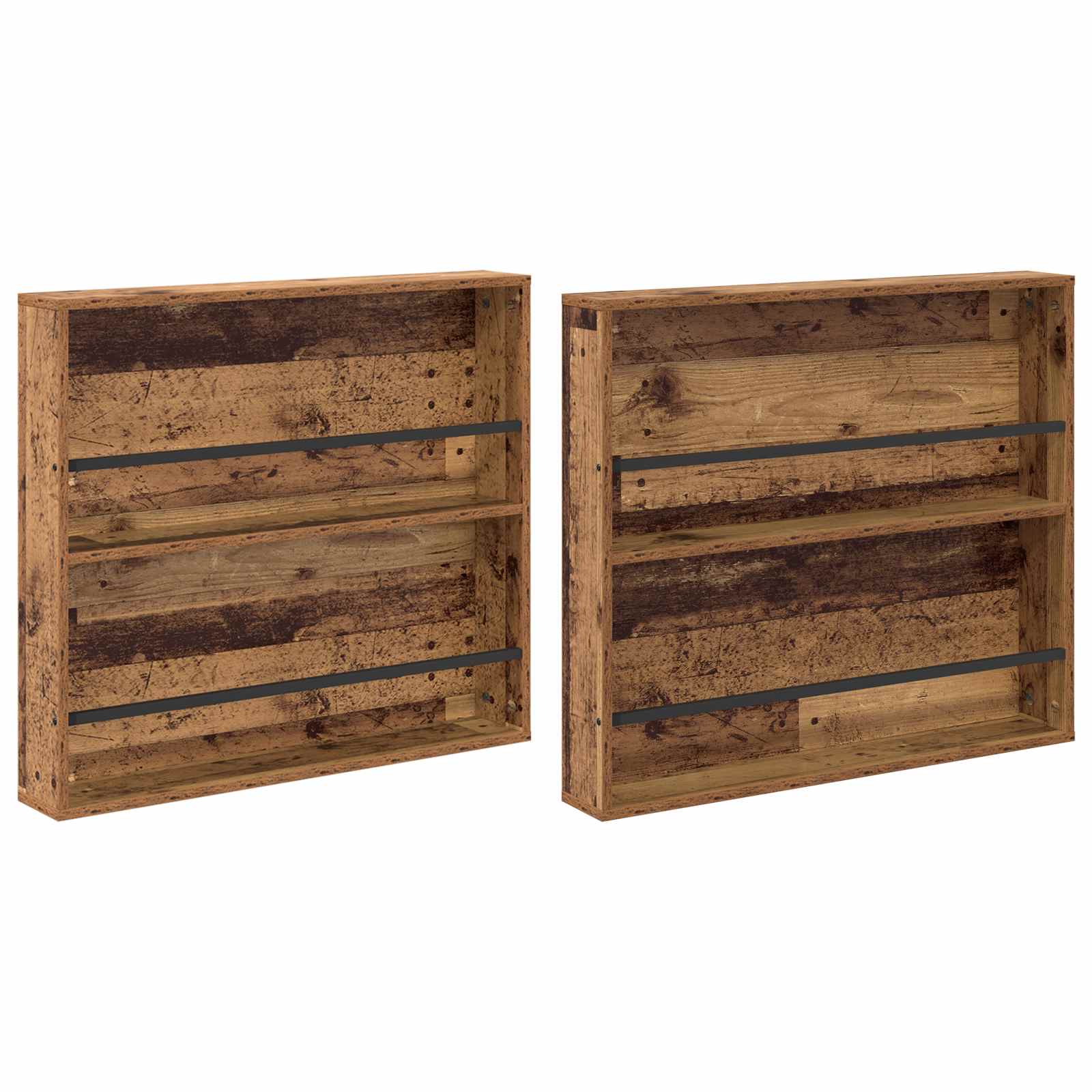 Tijdschrift Rek 2 Pcs Oudhout Bewerkt Hout 80 x 12 x 70 cm Oud hout