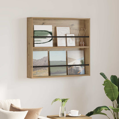 Tijdschrift Rek Artisan Eiken Bewerkt Hout 1 80 x 12 x 70 cm artisanaal eikenkleurig