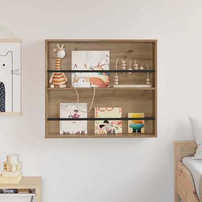 Tijdschrift Rek Artisan Eiken Bewerkt Hout 1 80 x 12 x 70 cm artisanaal eikenkleurig