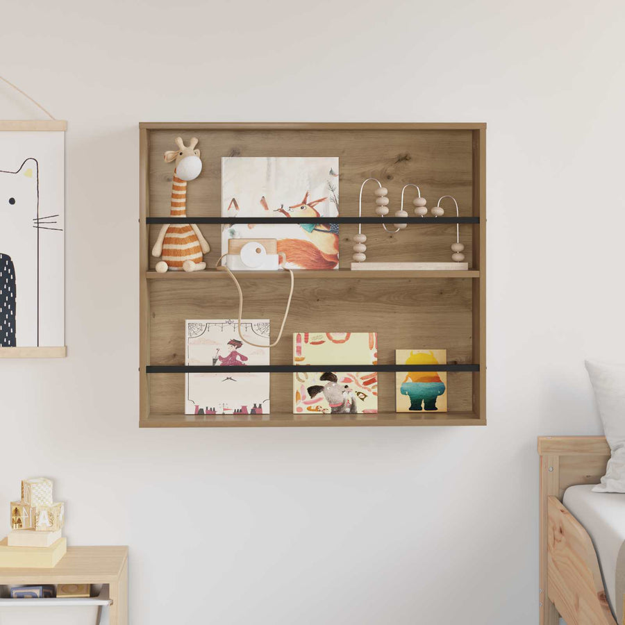 Tijdschrift Rek Artisan Eiken Bewerkt Hout 1 80 x 12 x 70 cm artisanaal eikenkleurig