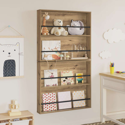 Tijdschrift Rek Met Plank 2 Pcs Artisan Eiken 80 x 12 x 70 cm artisanaal eikenkleurig