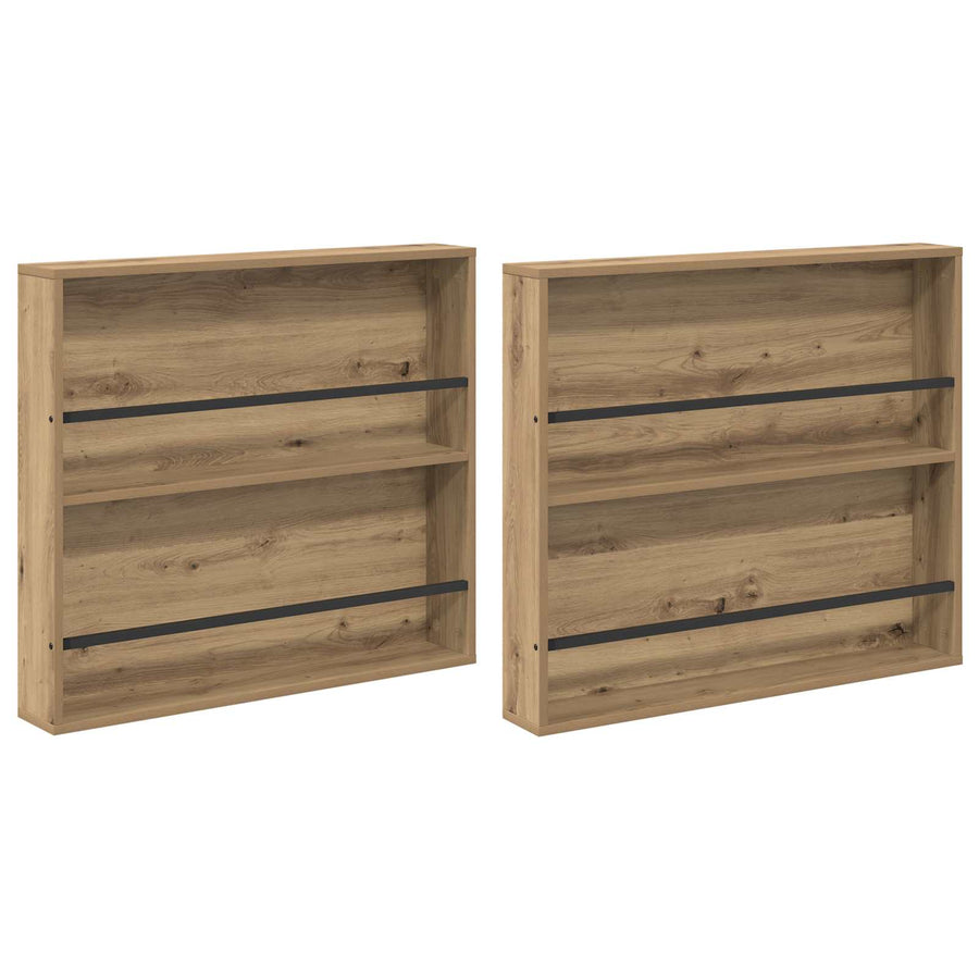 Tijdschrift Rek Met Plank 2 Pcs Artisan Eiken 80 x 12 x 70 cm artisanaal eikenkleurig