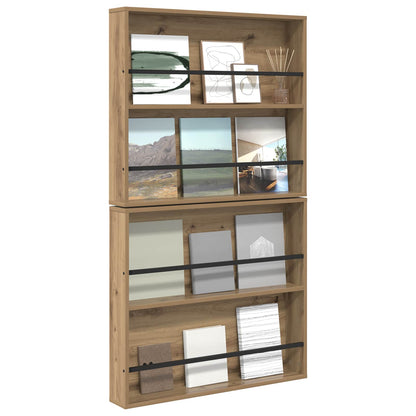 Tijdschrift Rek Met Plank 2 Pcs Artisan Eiken 80 x 12 x 70 cm artisanaal eikenkleurig