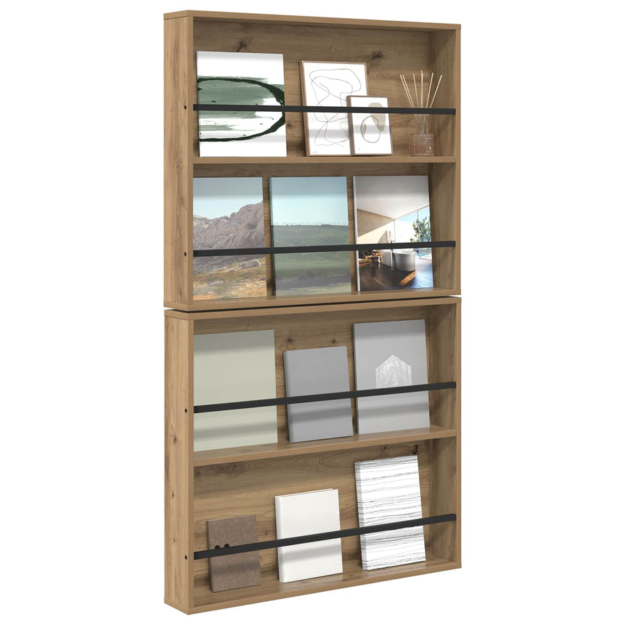 Tijdschrift Rek Met Plank 2 Pcs Artisan Eiken 80 x 12 x 70 cm artisanaal eikenkleurig
