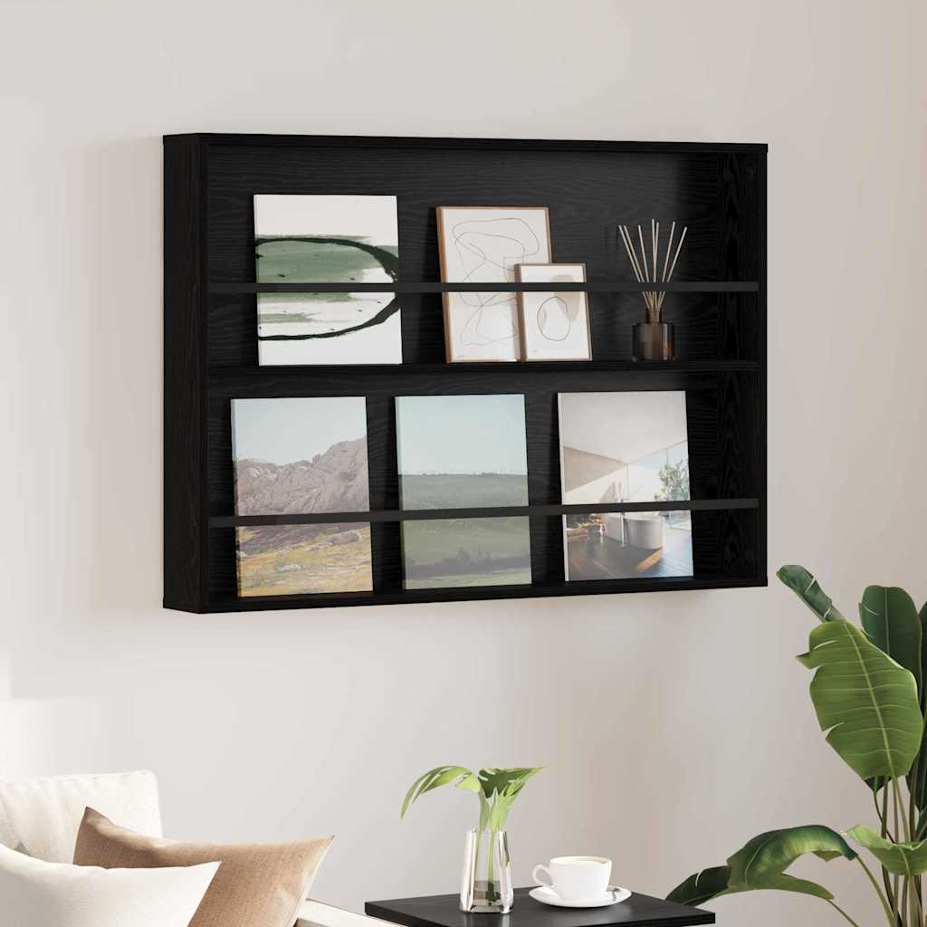 Tijdschrift Rek Bewerkt Hout 1 100 x 12 x 70 cm Zwart eiken