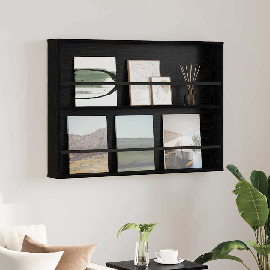 Tijdschrift Rek Bewerkt Hout 1 100 x 12 x 70 cm Zwart eiken