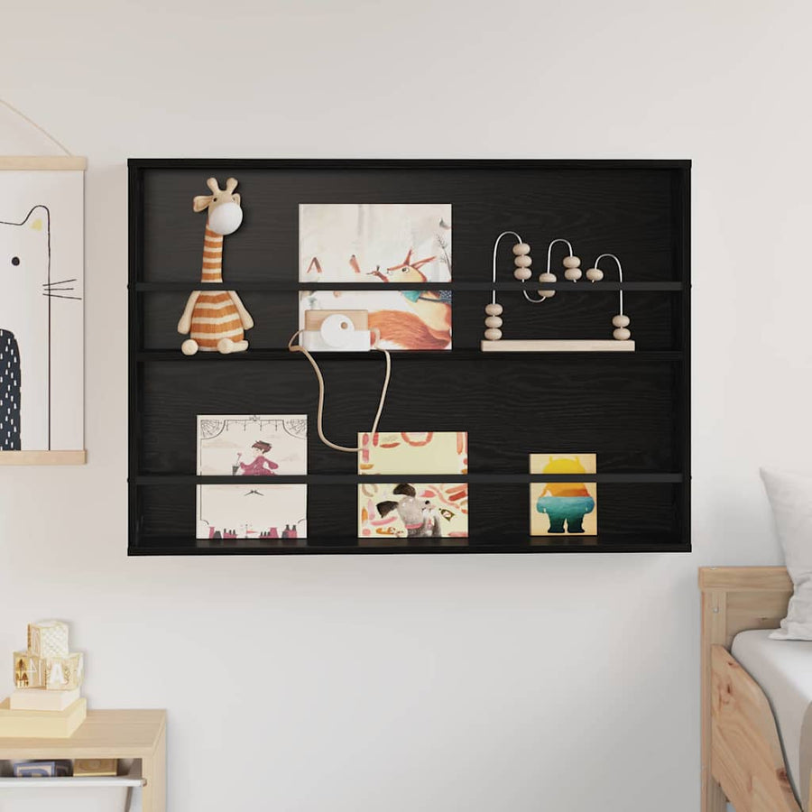 Tijdschrift Rek Bewerkt Hout 1 100 x 12 x 70 cm Zwart eiken