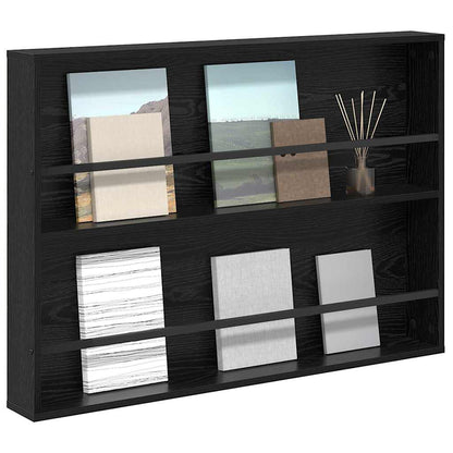 Tijdschrift Rek Bewerkt Hout 1 100 x 12 x 70 cm Zwart eiken