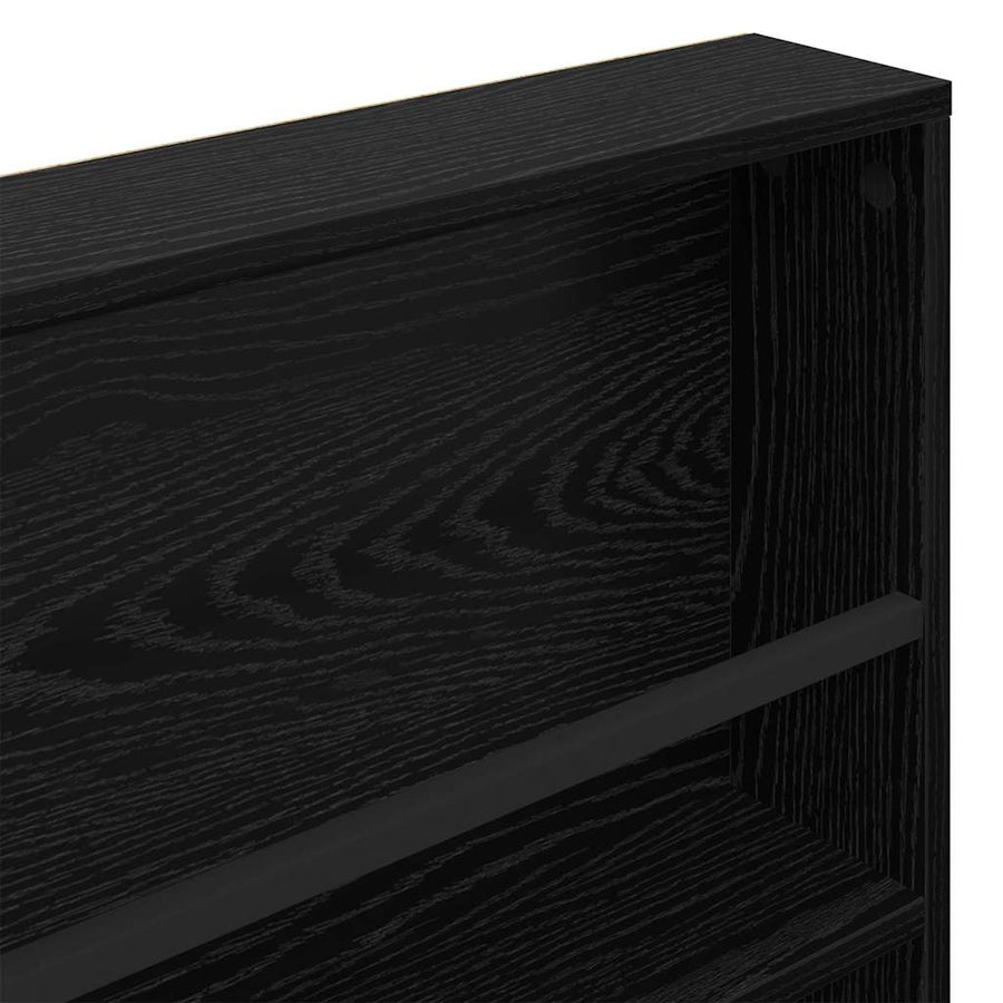 Tijdschrift Rek 2 Pcs Bewerkt Hout 100 x 12 x 70 cm Zwart eiken