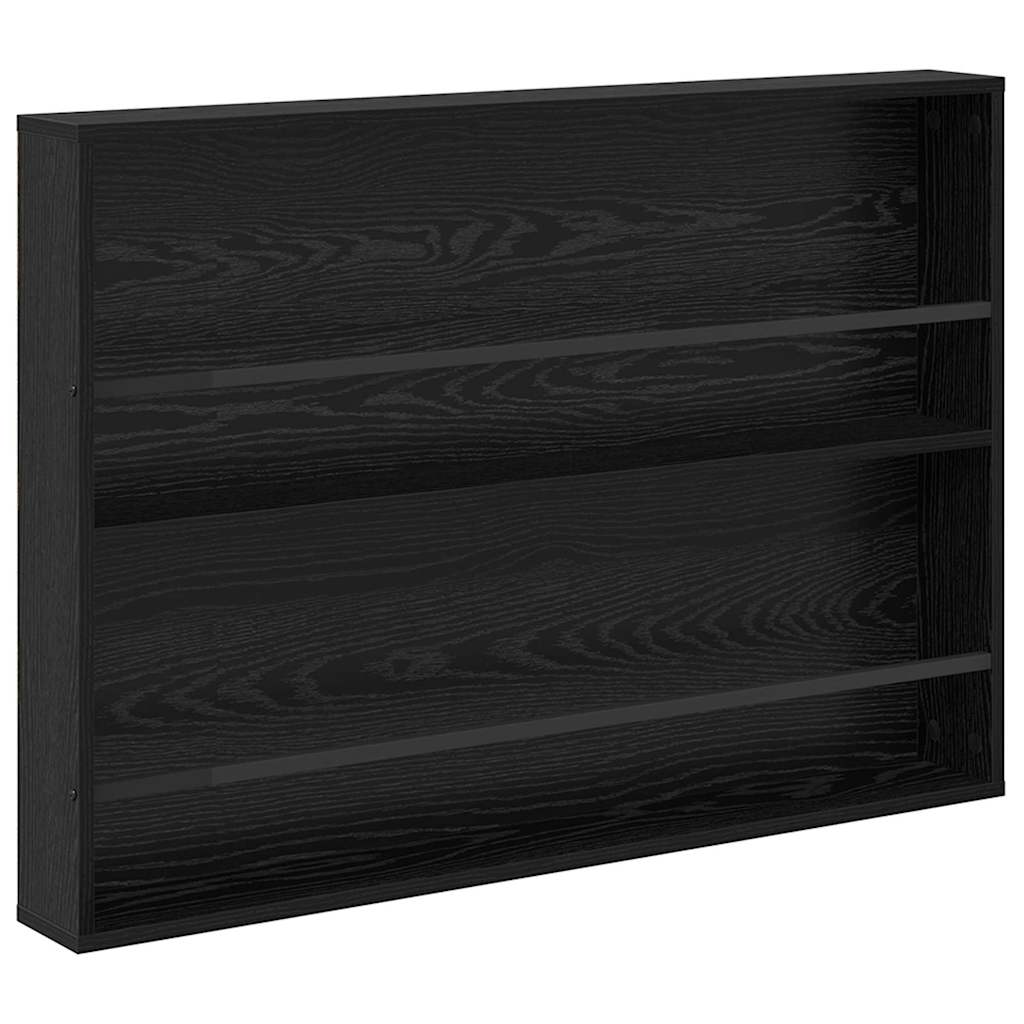 Tijdschrift Rek 2 Pcs Bewerkt Hout 100 x 12 x 70 cm Zwart eiken