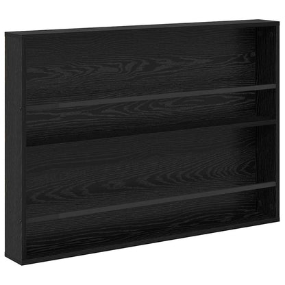 Tijdschrift Rek 2 Pcs Bewerkt Hout 100 x 12 x 70 cm Zwart eiken