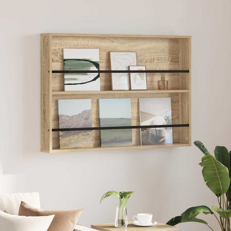 Tijdschrift Rek Bewerkt Hout 1 100 x 12 x 70 cm Sonoma eiken