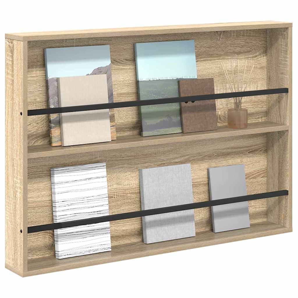 Tijdschrift Rek Bewerkt Hout 1 100 x 12 x 70 cm Sonoma eiken
