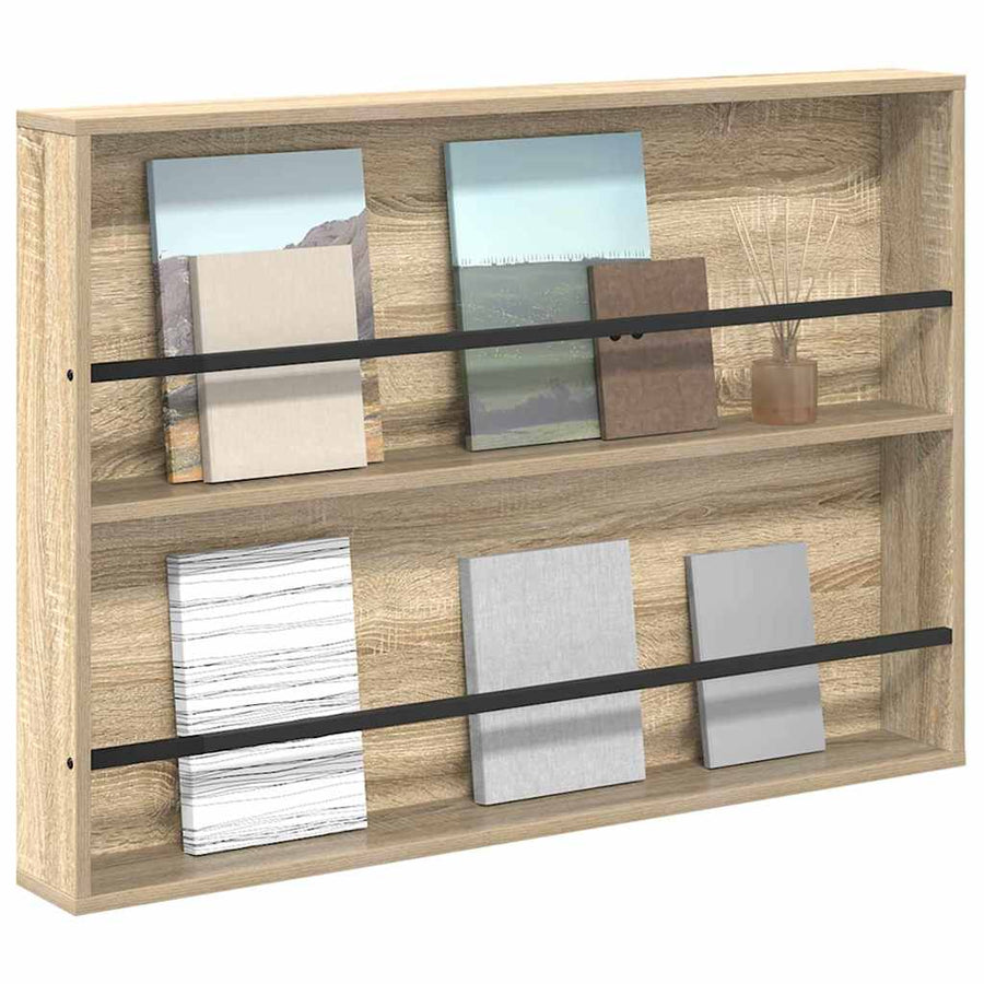 Tijdschrift Rek Bewerkt Hout 1 100 x 12 x 70 cm Sonoma eiken