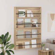 Tijdschriftenrek met plank 2 stuks Sonoma eiken 100x12x70 cm