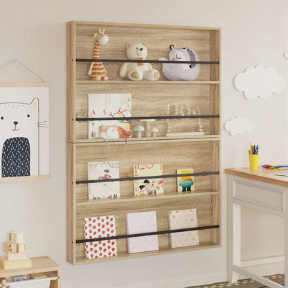 Tijdschrift Rek Met Plank 2 Pcs 100 x 12 x 70 cm Sonoma eiken